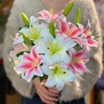 Многоголовая лилии имитация цветов гостиная цветочная композиция высокого уровня украшения - 图片 2